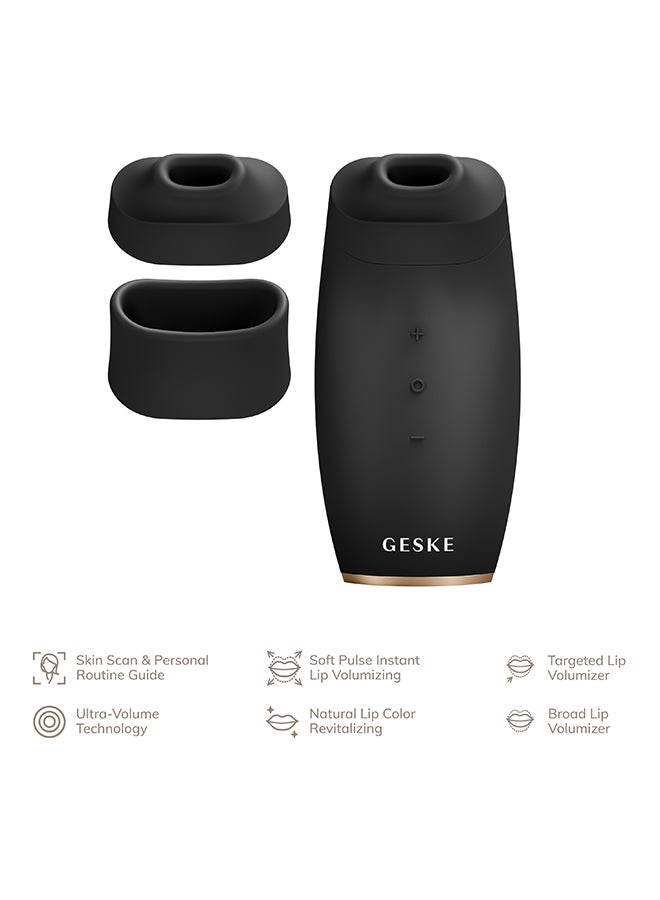 GESKE Lip Volumizer & Booster | 6-in-1 Electric Lip Suction Plumper Device|Targeted Lip Volumizing and Natural Color Revitalizer | 3 Pulsing Modes, 2 Exchangeable Attachments- Grey