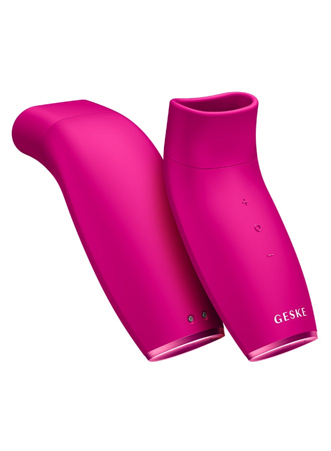 GESKE Lip Volumizer & Booster | 6-in-1 Electric Lip Suction Plumper Device | Targeted Lip Volumizing and Natural Color Revitalizer | 3 Pulsing Modes, 2 Exchangeable Attachments- Magenta