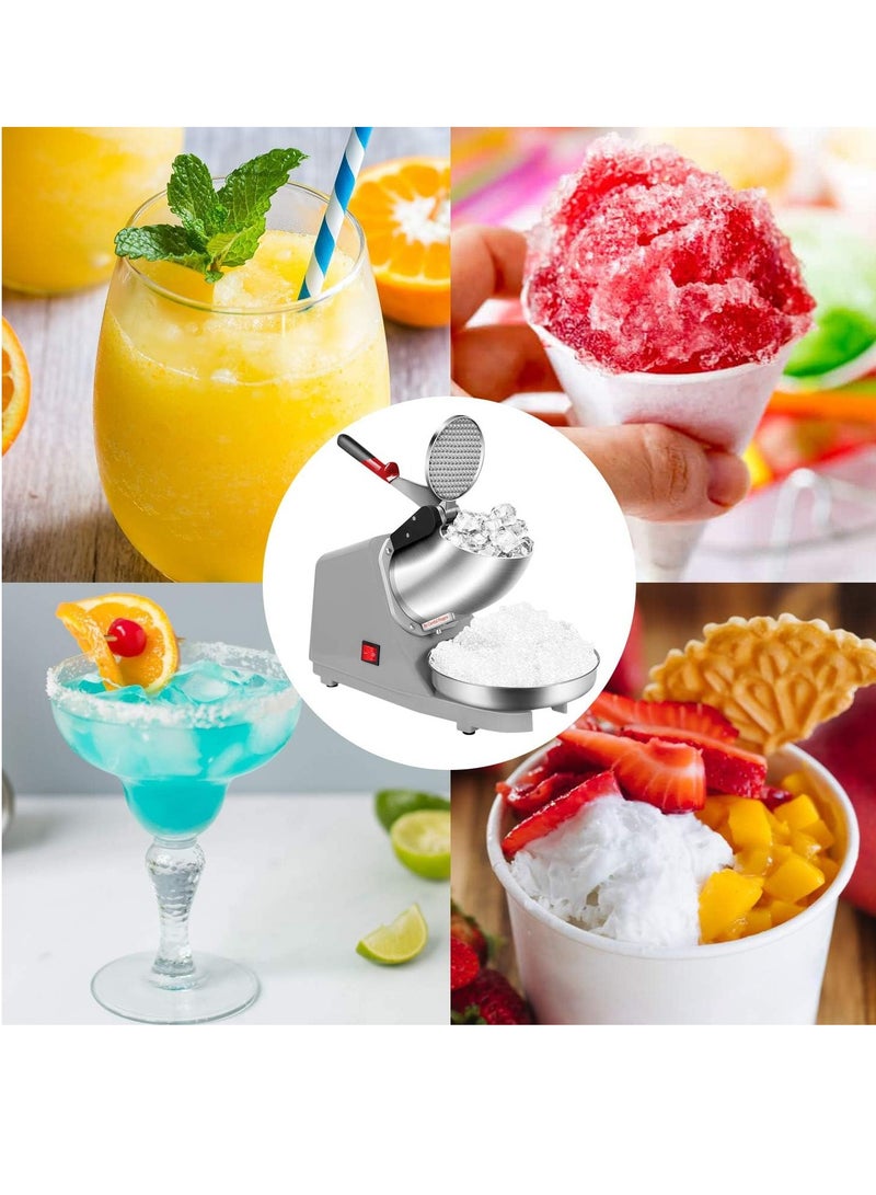 Ice Crusher Commercial Ice Cone Sponge Ice Machine, Household Small Electric Double Knife Smoothie Machine