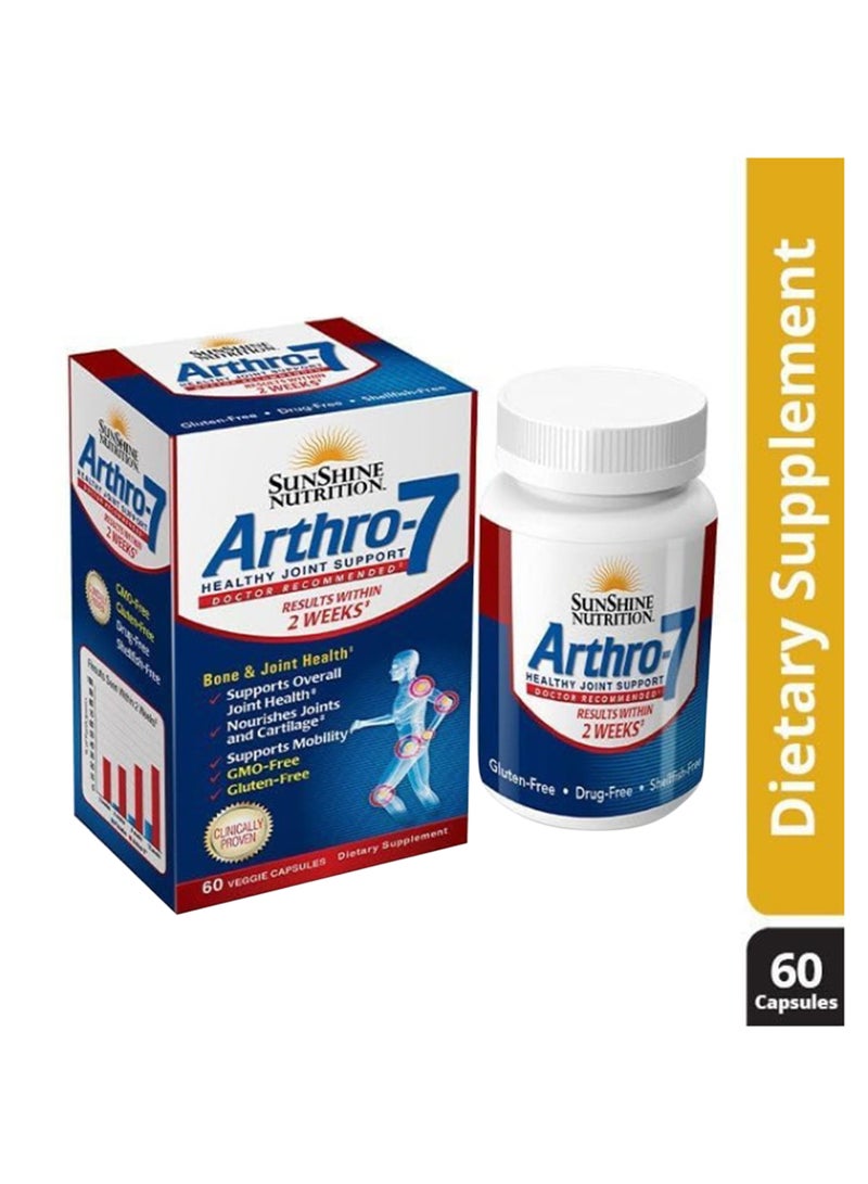 Arthro-7 Healthy Joint Support For Bone And Joint Gmo-Free Gluten-Free 60 Vegetable Capsules