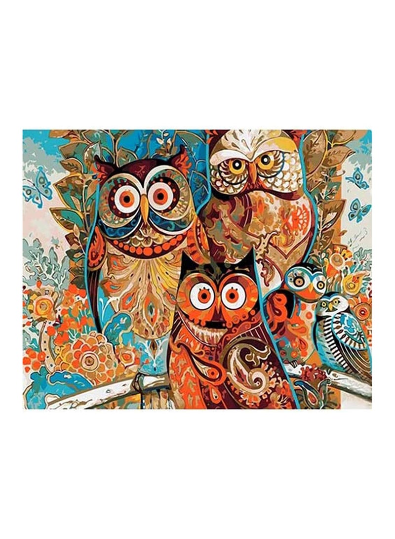 DIY Oil Painting Paint by Number Kit lovely Little Owl Animal Modular for Adult Kids Home Living Room Decorative Painting and Gifts No Frame (16x20 inch)