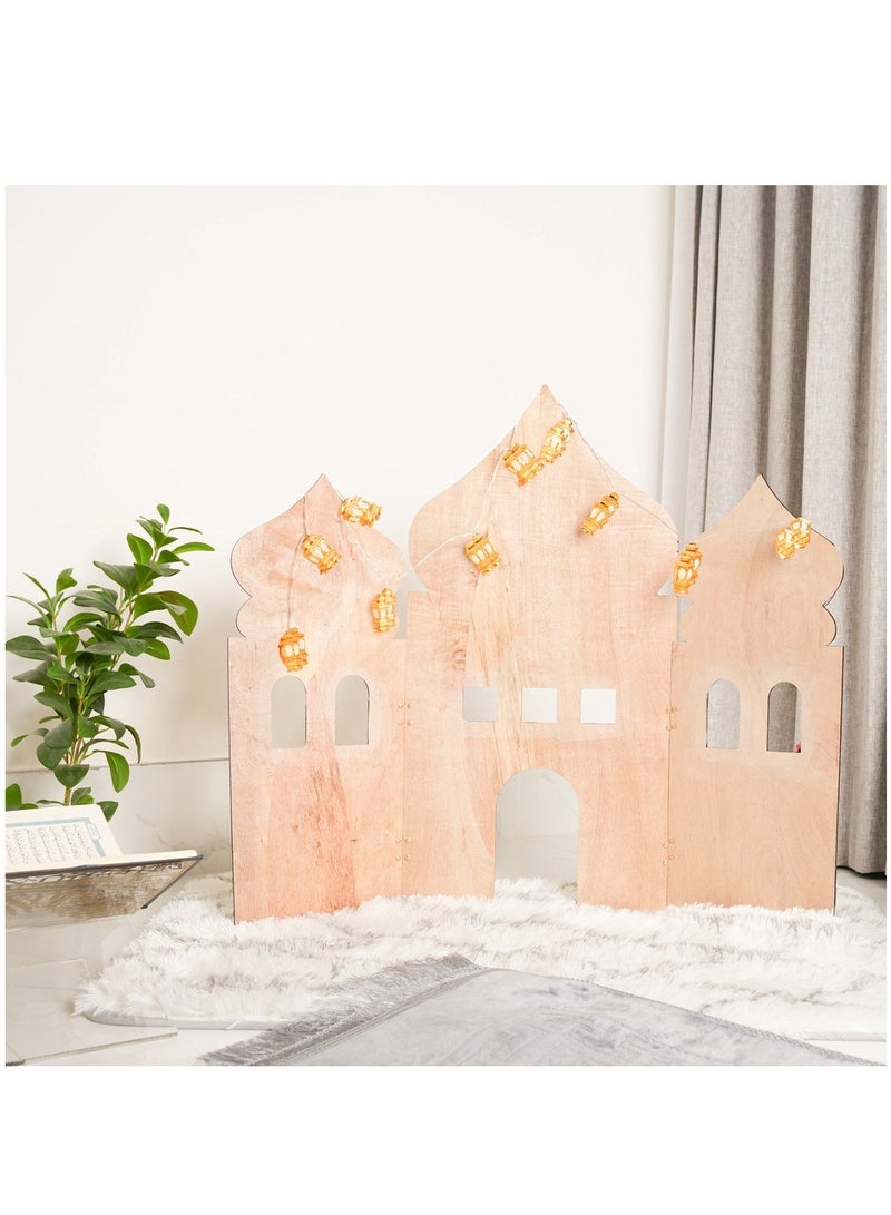 HILALFUL My Mosque Corner | Wooden Decorative Stand | Suitable for Living Room, Home Entrance, Prayer Corner, Kids Bedroom | For Ramadan, Eid and other Festivals…