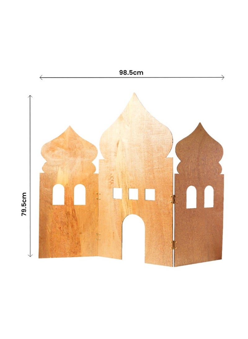 HILALFUL My Mosque Corner | Wooden Decorative Stand | Suitable for Living Room, Home Entrance, Prayer Corner, Kids Bedroom | For Ramadan, Eid and other Festivals…