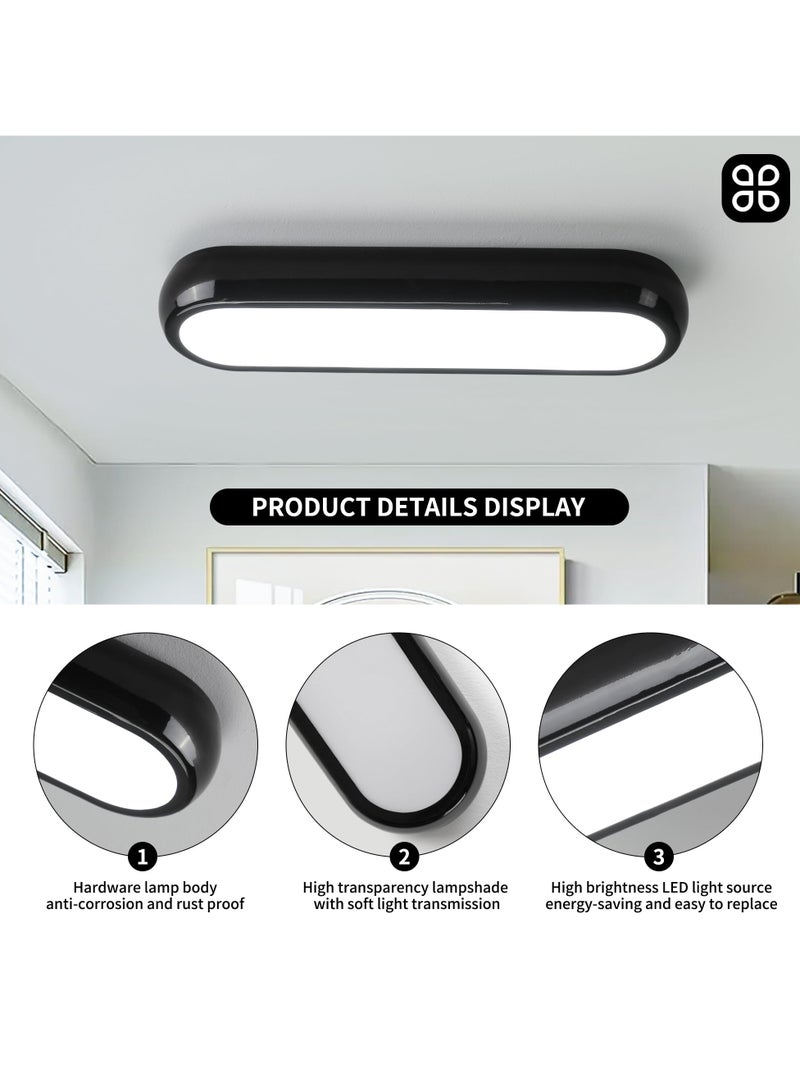 Modern Black LED Ceiling Light, 32W Surface Flush Mount Acrylic Ceiling Lamp 15.7