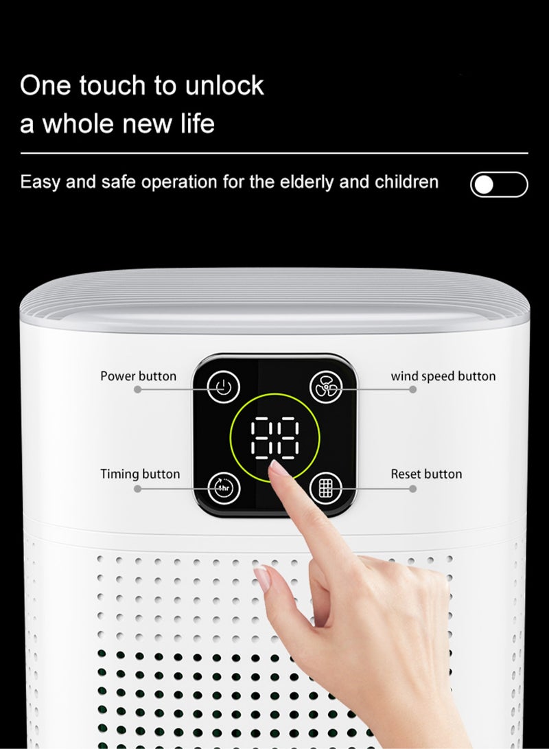 Smart Desktop Air Purifier with Digital Display - Air Cleaner with HEPA Filter - Deodorization, Sterilization, Remove Formaldehyde - Essential Appliances for Home and Office - HY1800