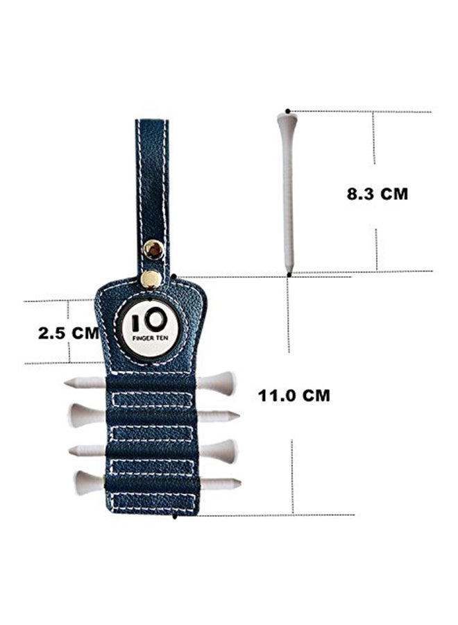 4-Piece Wood Tees And Golf Tee Holder With Free Ball Marker