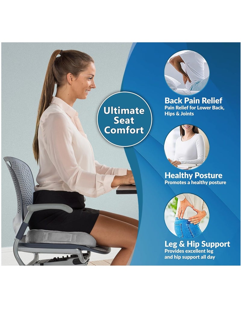 Gel Seat Cushion, Comfort Memory Foam Chair Cushions with Cooling Gel for Sciatica Coccyx Tailbone Back Pain Relief, Office Chair Cushion for Car, Wheelchair Airplane