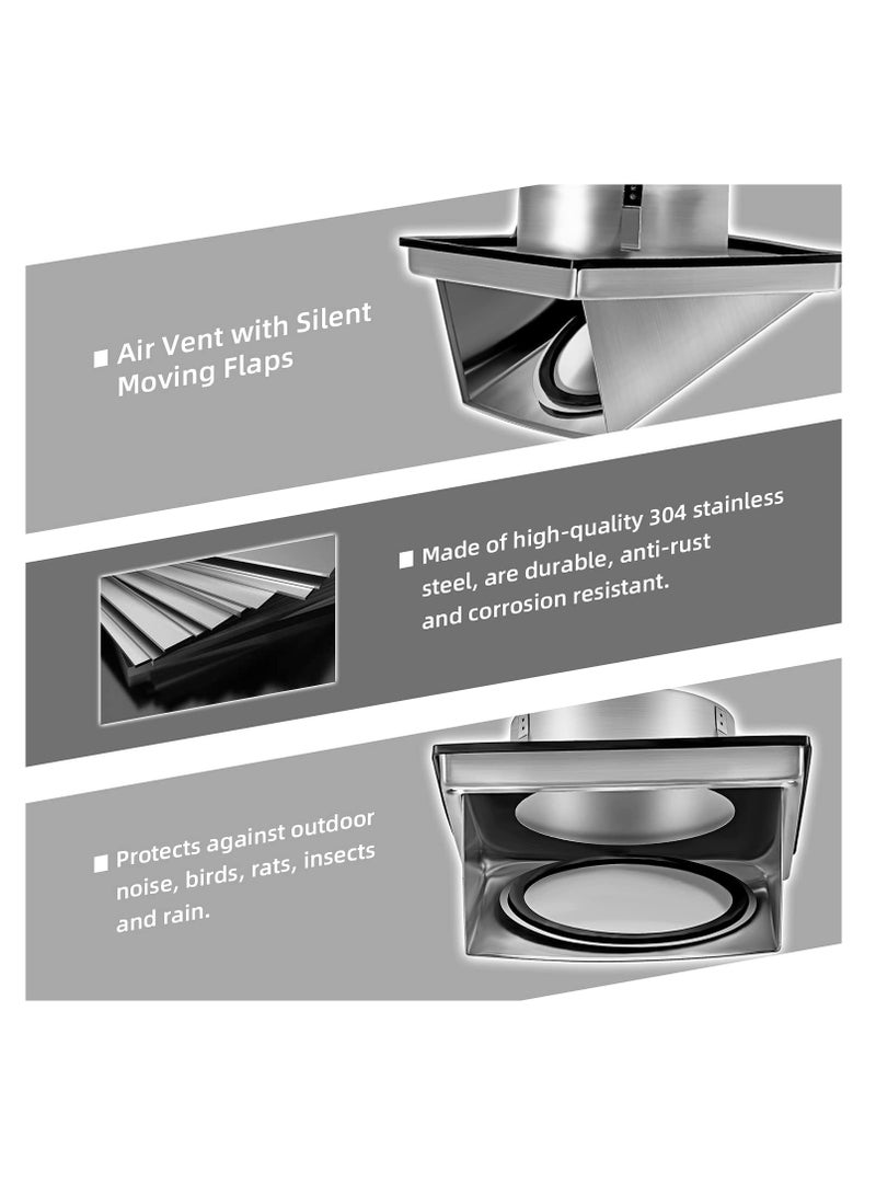 4 Inch Stainless Steel Air Vent Covers, External Walls Extractor Fan Exhaust Outlet Vent Cover