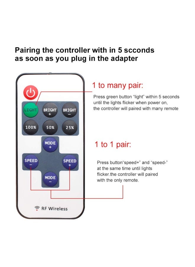 RF Mini Wireless Remote Controller for Single Color 3528 5050 LED Strip Lights  Wireless Remote Control with DC Connector  RF Dimmer for 12V DC LED Ribbon  Shelf Lights