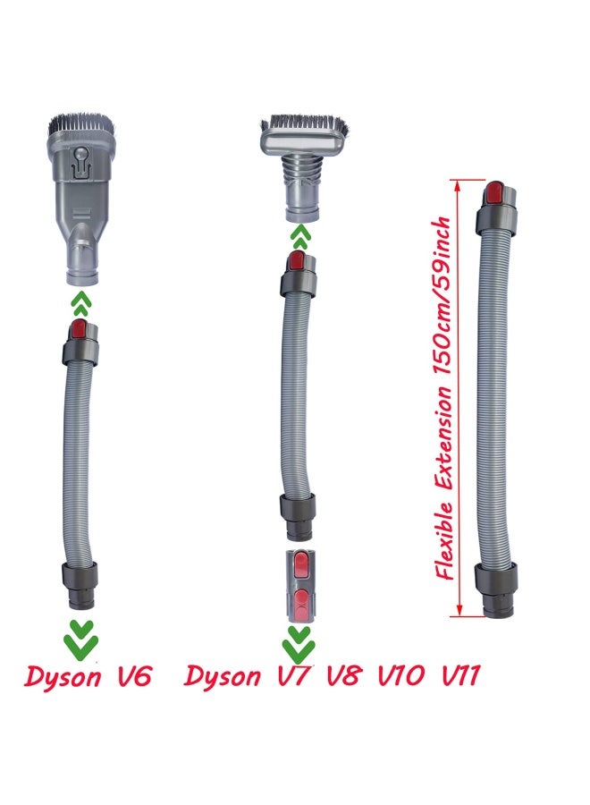 Flexible Extension Hose And Vacuum Attachments Replacement Parts For Dyson V11 V10 V8 V7 V6 Dc74 Dc62 Dc59 Dc44 Vacuum Cleaner Accessories Dusty Brush