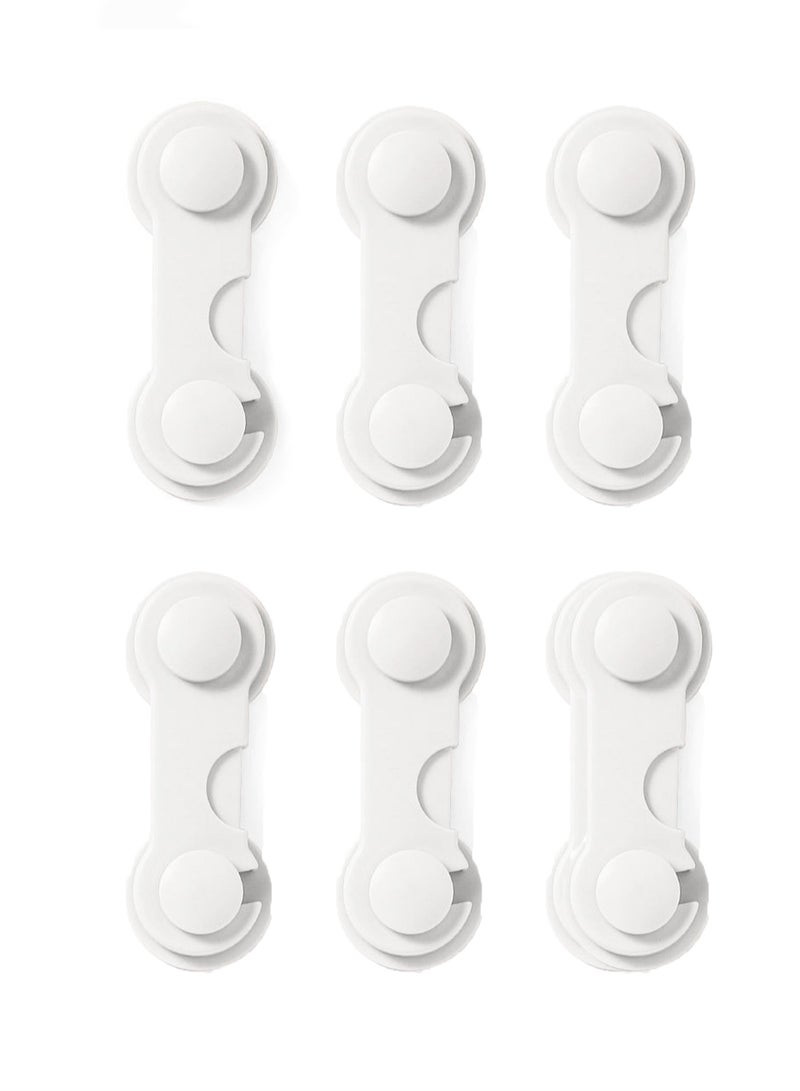 6 Pack Multifunctional Baby Anti-Pinch Drawer Lock Child Safety Lock Baby Protection Children's Products Cabinet Door Easy to Install Lock (Milky White)