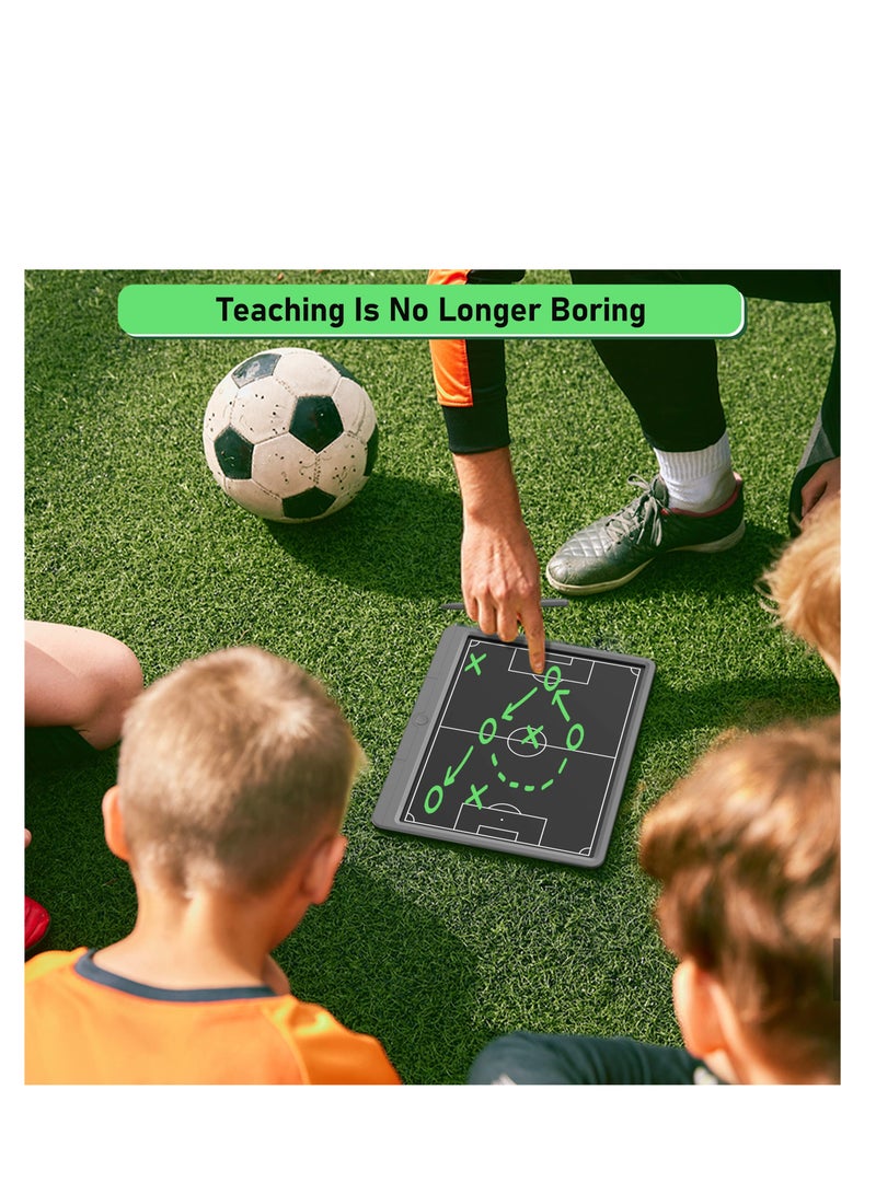 15-Inch LCD Soccer Coaching Board, Digital Tactical Strategy Marker with Stylus Pen for Sports Training, Game Planning, Education, Perfect Gift for Coaches.