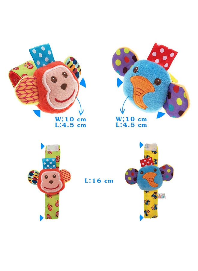 Urutoreo Baby Rattle Baby Wrist Rattle And Foot Rattles Finder Socks Set (4-Piece)