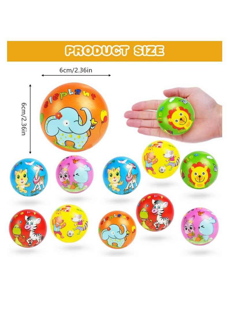 Squeeze Stress Balls, 12pcs Stress Relief Ball, Sensory Stress Ball for Kids and Adults, Hand Exercise Stress Relief Balls, Squeeze Toys for Anxiety, Fidget, Tension, Manage Anger-Animal