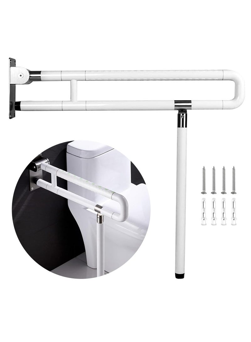 Toilet Grab Bar Bathroom Handrail Rails Stainless Steel Auxiliary Tub Anti-Slip Flip Safety Handle  Home Health Care Equipment for Elderly Disabled Pregnant