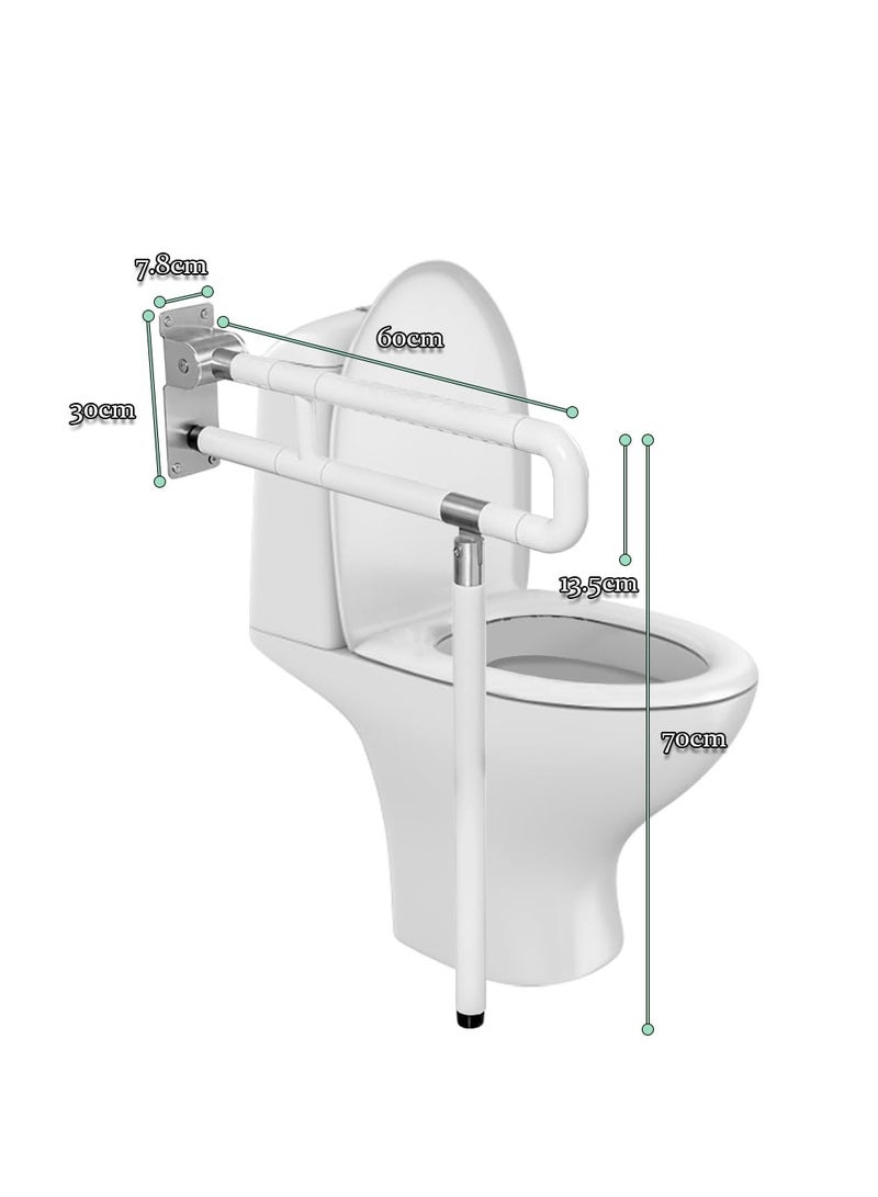 Toilet Grab Bar Bathroom Handrail Rails Stainless Steel Auxiliary Tub Anti-Slip Flip Safety Handle  Home Health Care Equipment for Elderly Disabled Pregnant