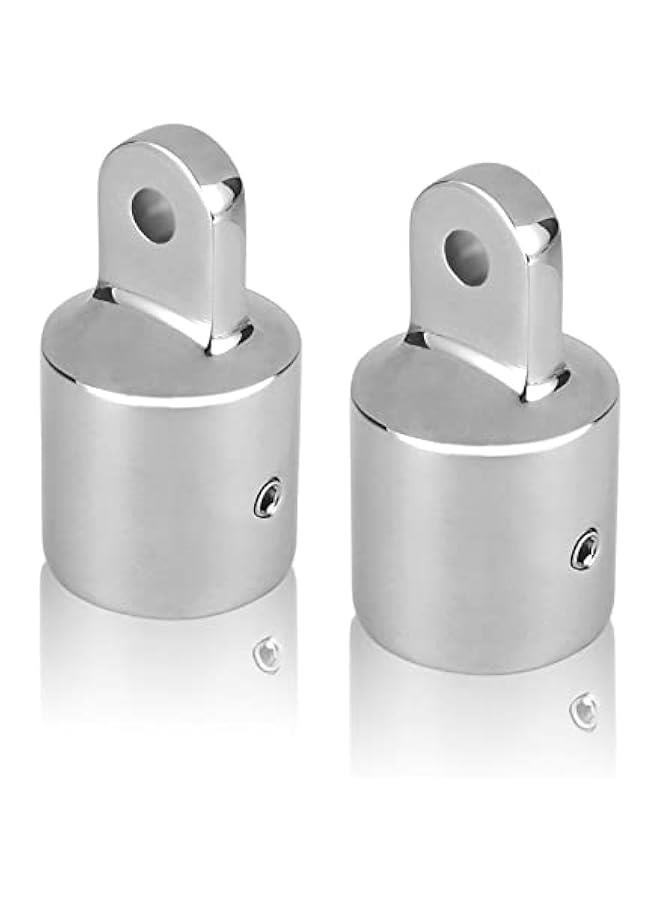 2 PCS Bimini Top Cap External Eye End Boat Fittings Stainless Steel Marine Hardware, Fits 7/8 inches OD Round Tubing