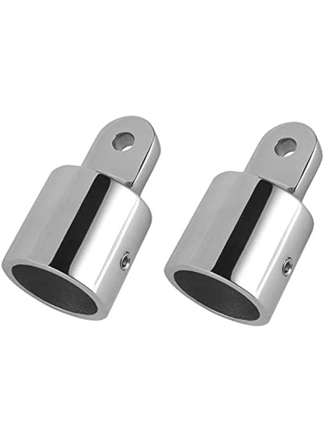 2 PCS Bimini Top Cap External Eye End Boat Fittings Stainless Steel Marine Hardware, Fits 7/8 inches OD Round Tubing