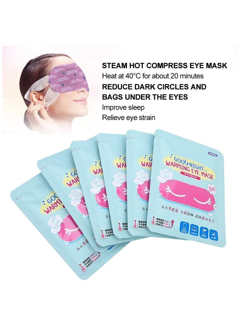 Heating Steam Eye Mask, Warming Eye Mask for Sleeping, Disposable Self Heating Hot Compress Steam Eye Mask, Soothe Dry Eye, Dark Circle Removal, Fatigue Relief Relax Sleep Eye Patch (7pcs Lavender)