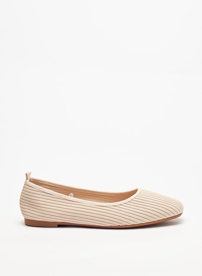 Women's Textured Square Toe Ballerina Shoes