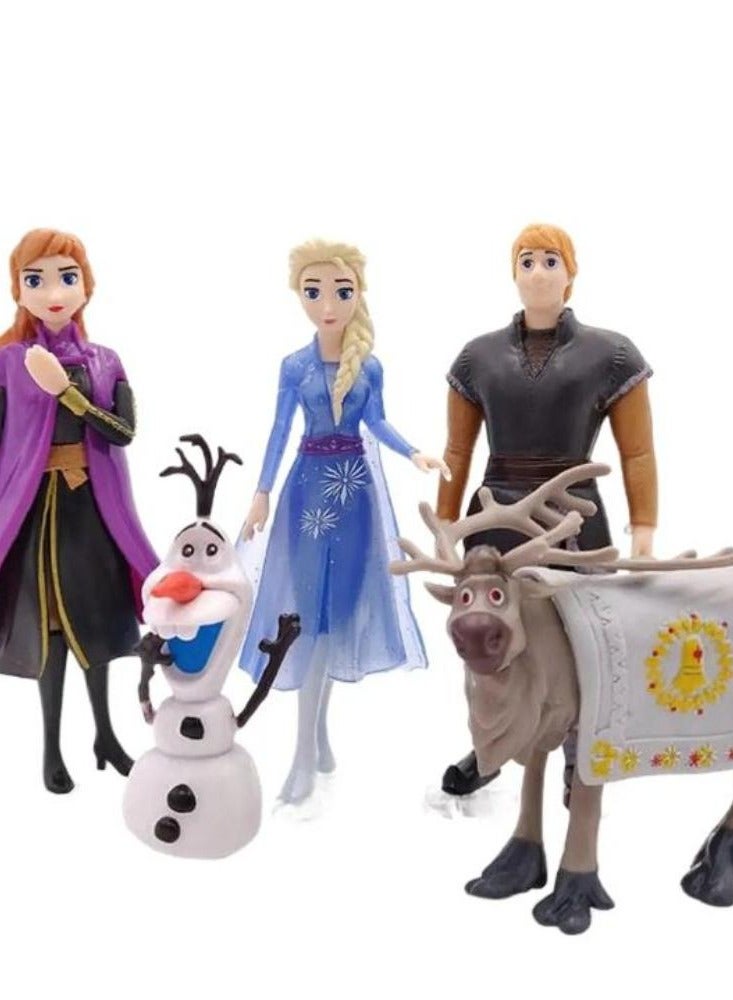 Frozen 2 elsa doll set in rubber quality 8 cartoon characters