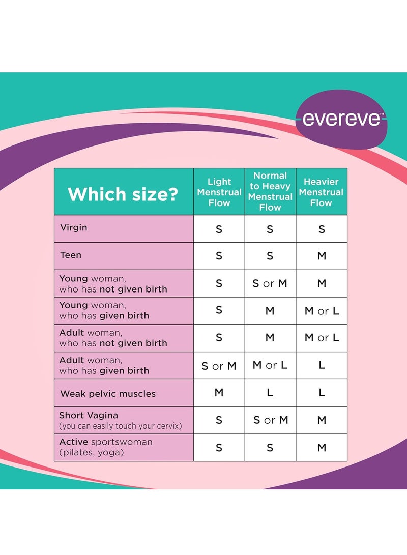 Evereve Menstrual Cup for Women - Small Size with Pouch, Silicone body, Odour and Rash Free, No Leak, Protection for Up to 10-12 Hours, FDA Approved, pink