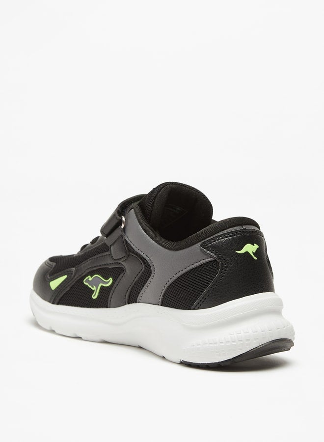 Boys' Panelled Sports Shoes with Hook and Loop Closure