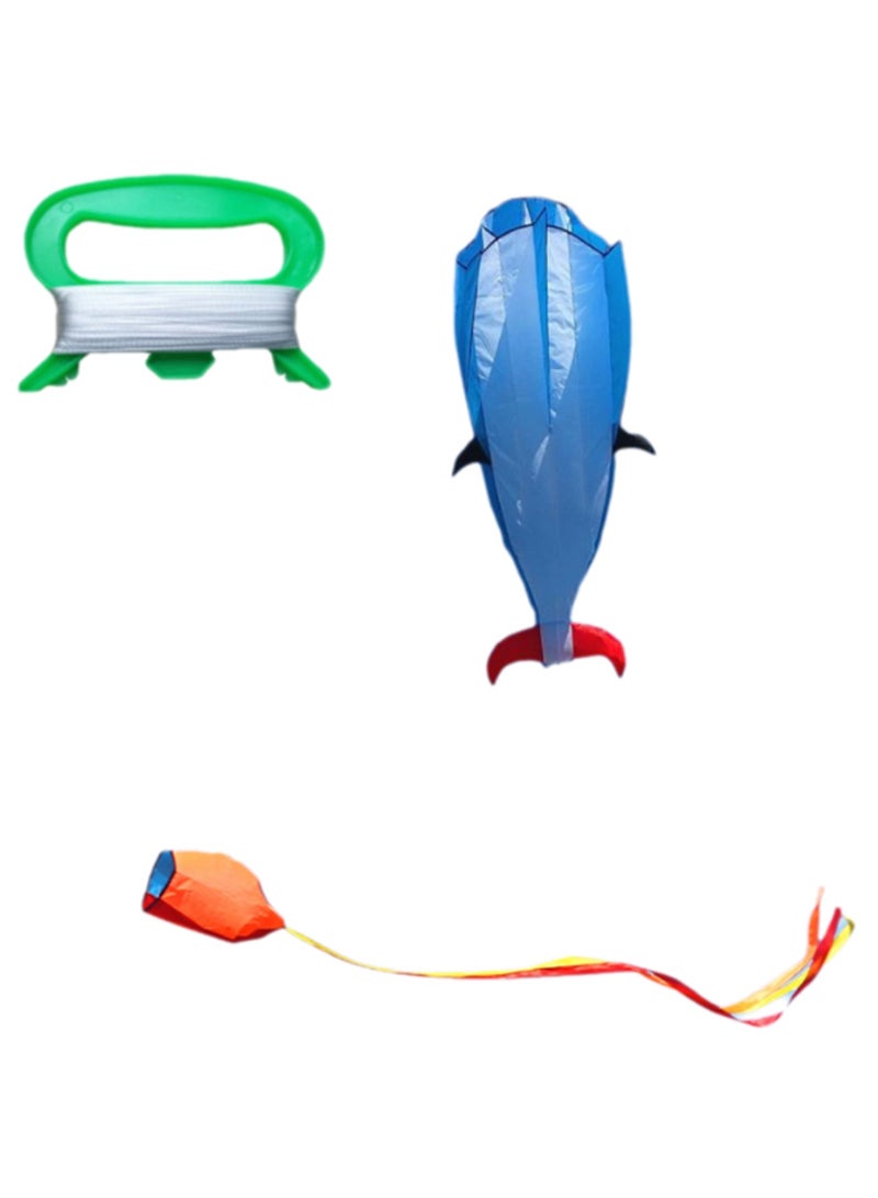 Blue Dolphin Kite For Kids And Adults, Boneless Large Inflatable Mollusk Kite