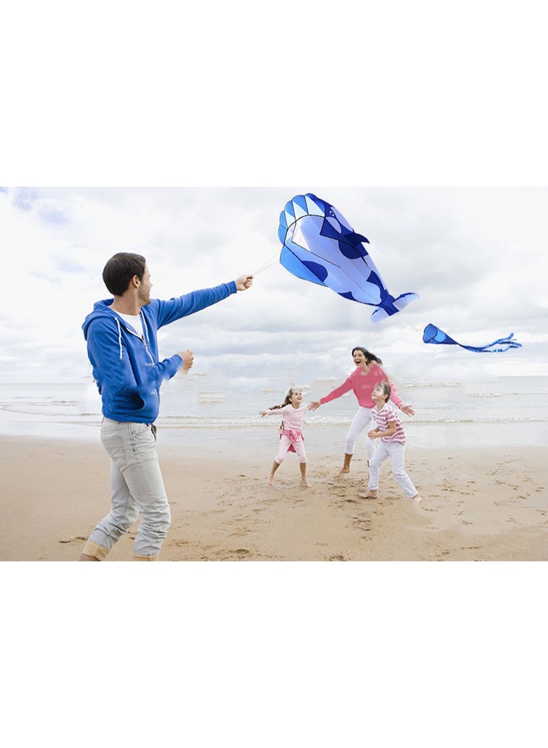 Blue And White Killer Whale Kite, Suitable For Kids And Adults, Boneless Large Inflatable Mollusk Kite