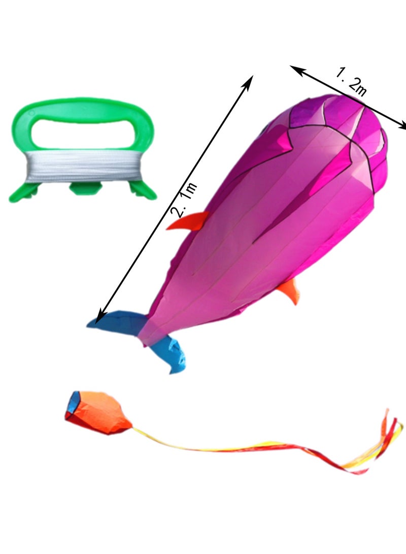 Pink Dolphin Kite For Kids And Adults, Boneless Large Inflatable Mollusk Kite