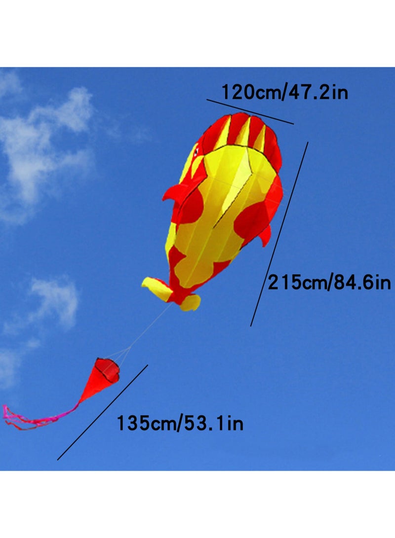 Red And Yellow Killer Whale Kite, Suitable For Children And Adults, Boneless Large Inflatable Mollusk Kite