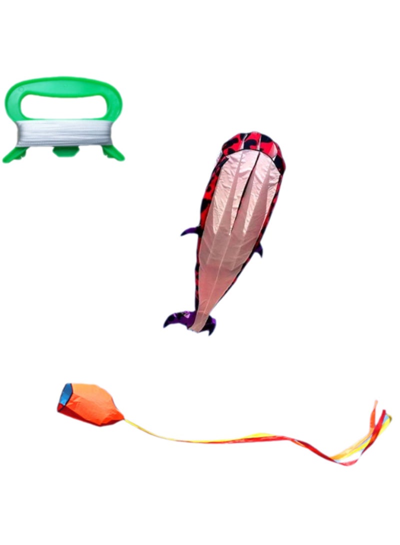 Red Flower Color Dolphin Kite, Suitable For Children And Adults, Boneless Large Inflatable Mollusk Kite