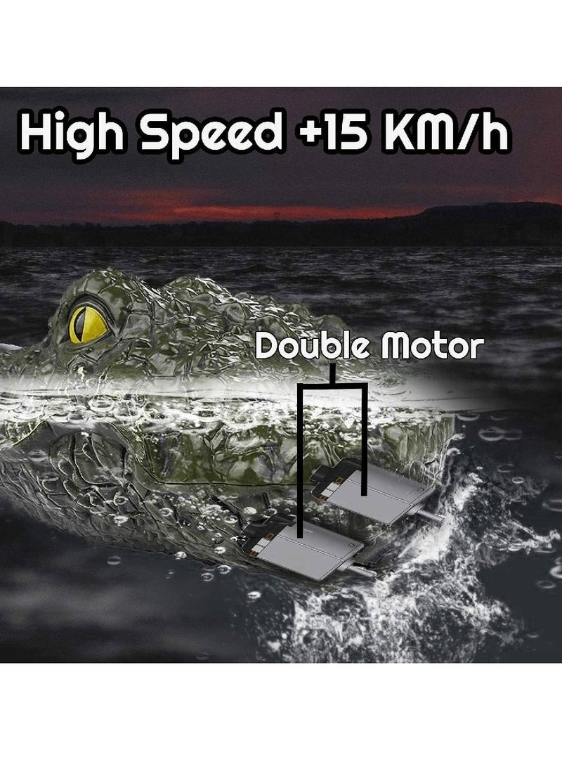 2.4GHz Remote Control Crocodile Head Boat for Pools and Lakes High Simulation Alligator Head RC Boats Prank Toys for Adults and Kids