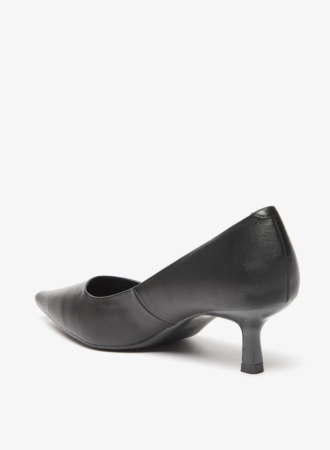 Women's Solid Pumps with Kitten Heel