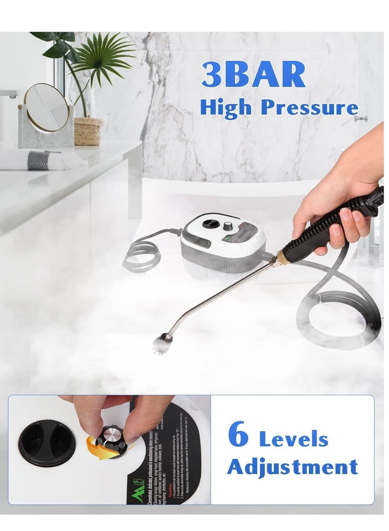 Powerful Handheld Steam Cleaner 2500W with 3 Brush Heads and Accessories for Home and Car Fast Heating High Temperature Cleaning