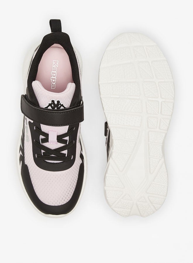 Girls' Colourblock Sports Shoes with Hook and Loop Closure
