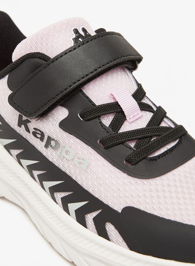 Girls' Colourblock Sports Shoes with Hook and Loop Closure