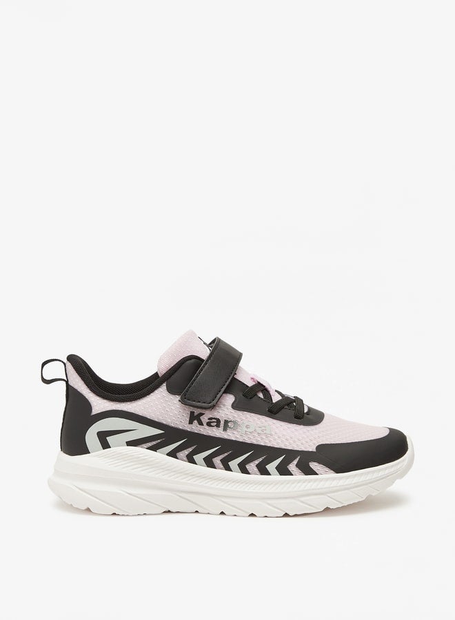 Girls' Colourblock Sports Shoes with Hook and Loop Closure