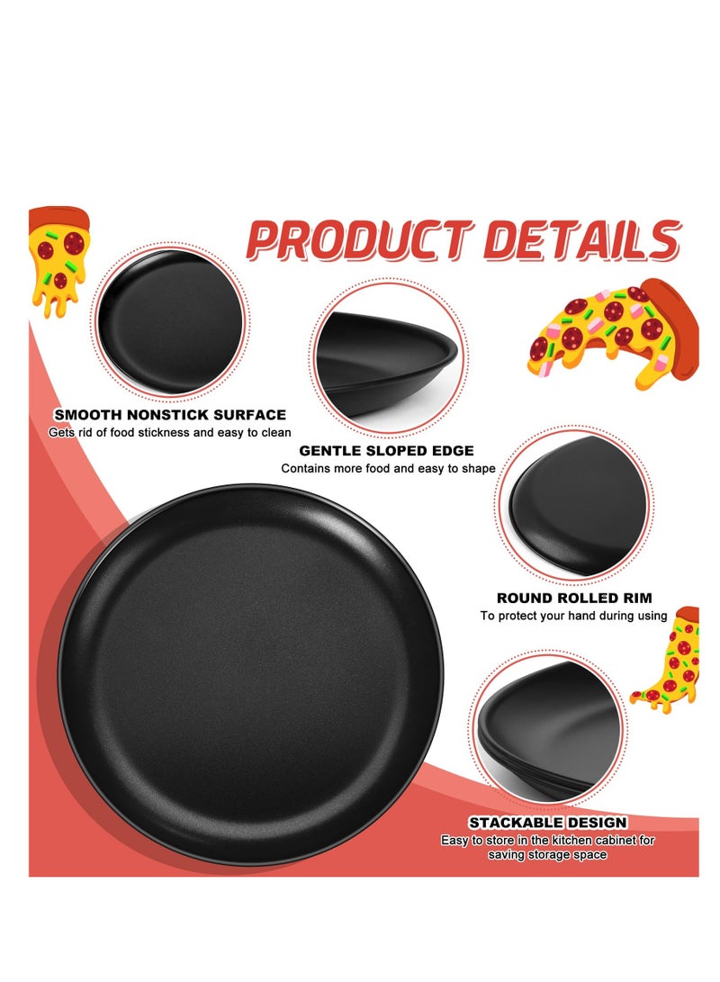 10 Inch Pizza Pan Set of 2, Nonstick Pizza Pans Trays, Round Bakeware for Oven Baking Serving, Stainless Steel Core with Non-Stick Coatings, Healthy & Reusable & Easy Clean, Oven & Freezer Safe