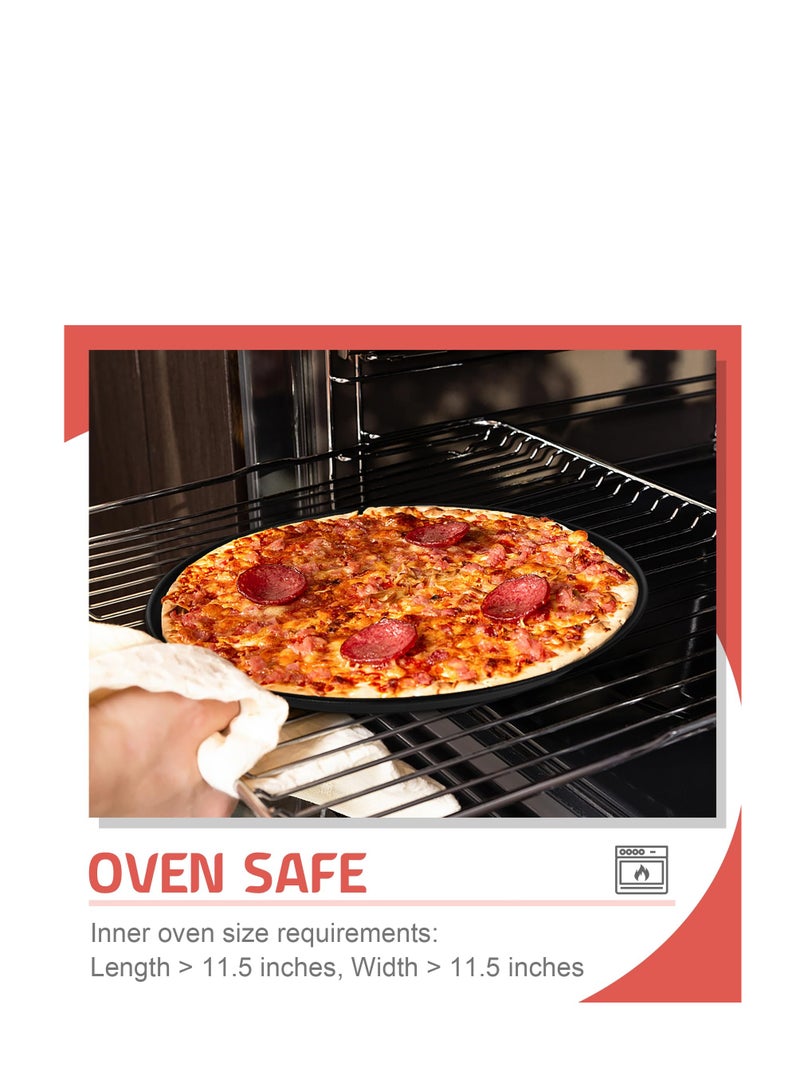 10 Inch Pizza Pan Set of 2, Nonstick Pizza Pans Trays, Round Bakeware for Oven Baking Serving, Stainless Steel Core with Non-Stick Coatings, Healthy & Reusable & Easy Clean, Oven & Freezer Safe