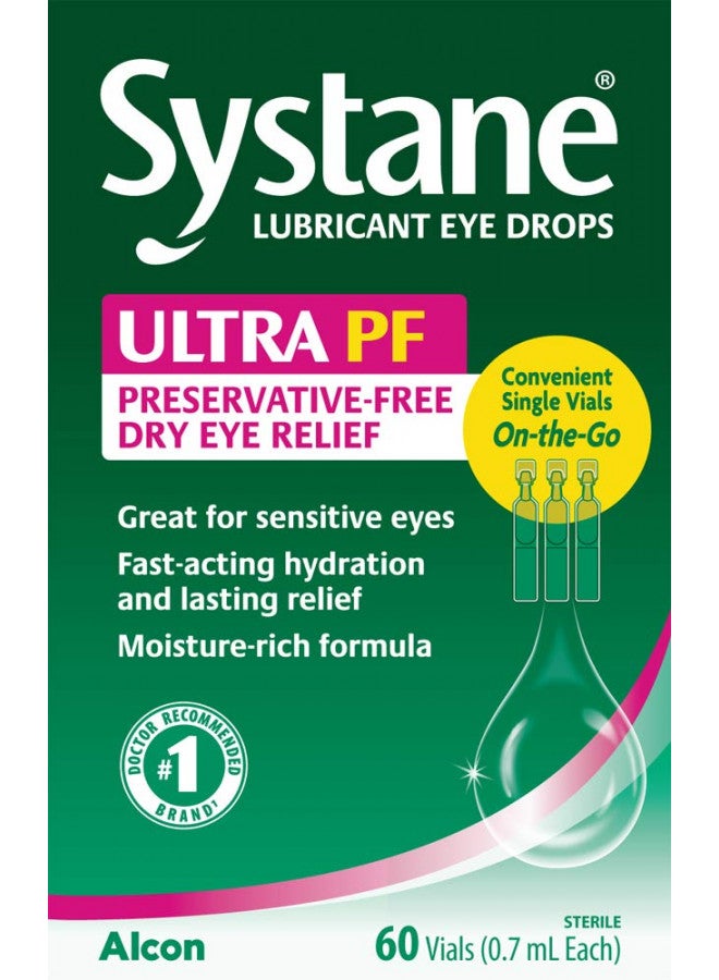 Systane Ultra Lubricant Eye Drops, 60 Count (Pack of 1), (Packaging may vary)