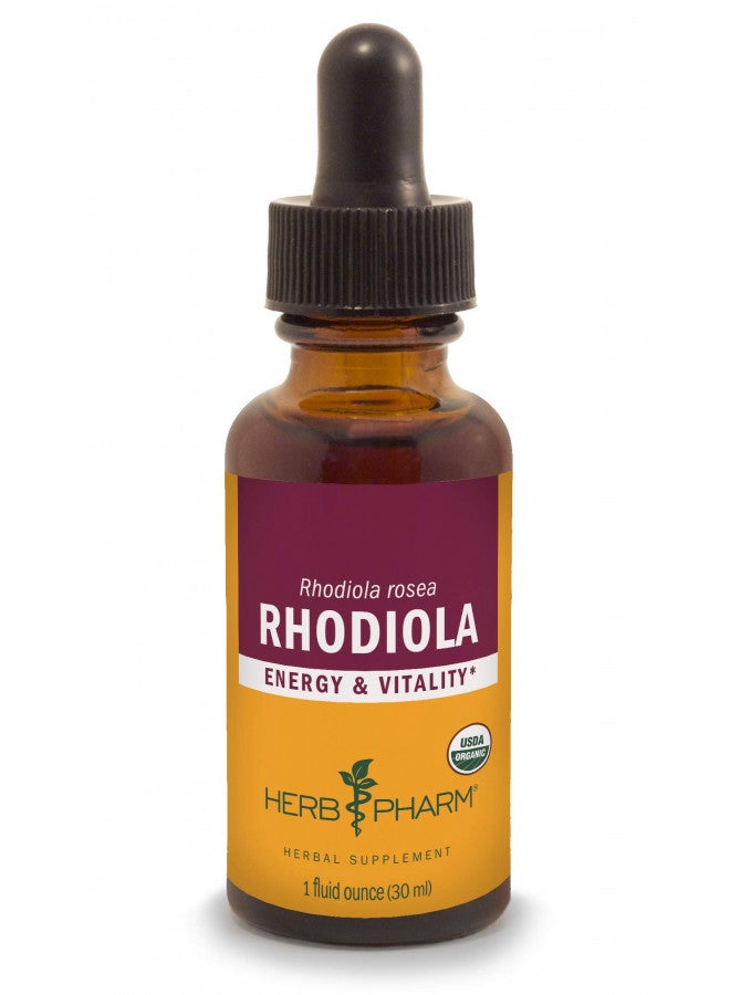 Herb Pharm Certified Organic Rhodiola Root Extract for Energy, Endurance and Stamina, Organic Cane Alcohol, 1 Ounce (090700003555)