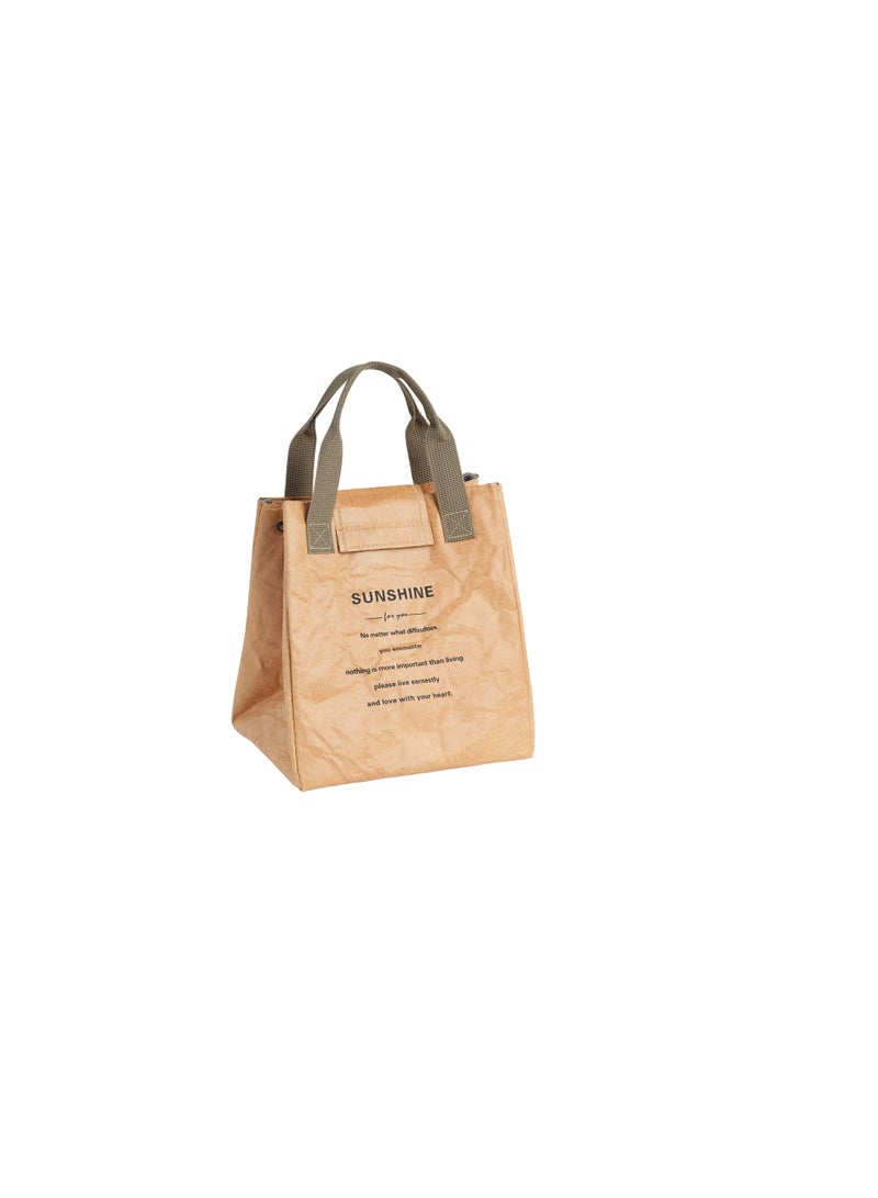 Insulated Lunch Bag, Women Reusable Lunch Bag, Lightweight Tyvek Insulated Lunch box Lunch Tote for Office Work Picnic Travel, Lightweight and Water-Resistant, Easy to Clean Beige Lunch Bag