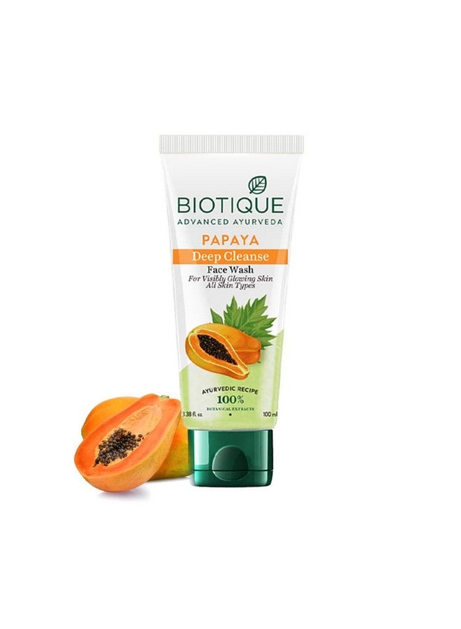 Bio Papaya Visibly Flawless Skin Face Wash 100Ml I All Skin Type I Dissolve Dead Surface Cells Unclog Pore Openings