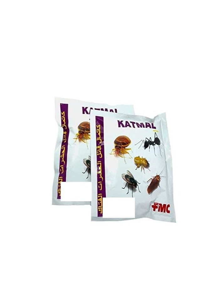 Katmal Insecticide Powder for Cockroaches & Bedbugs Flying Insects Terminator 10pcs Each Packet 100grams is a Powerful and Effective Solution Designed to Control and Eliminate a Wide Range of Pests Including Cockroaches Bedbugs and Flying Insects.