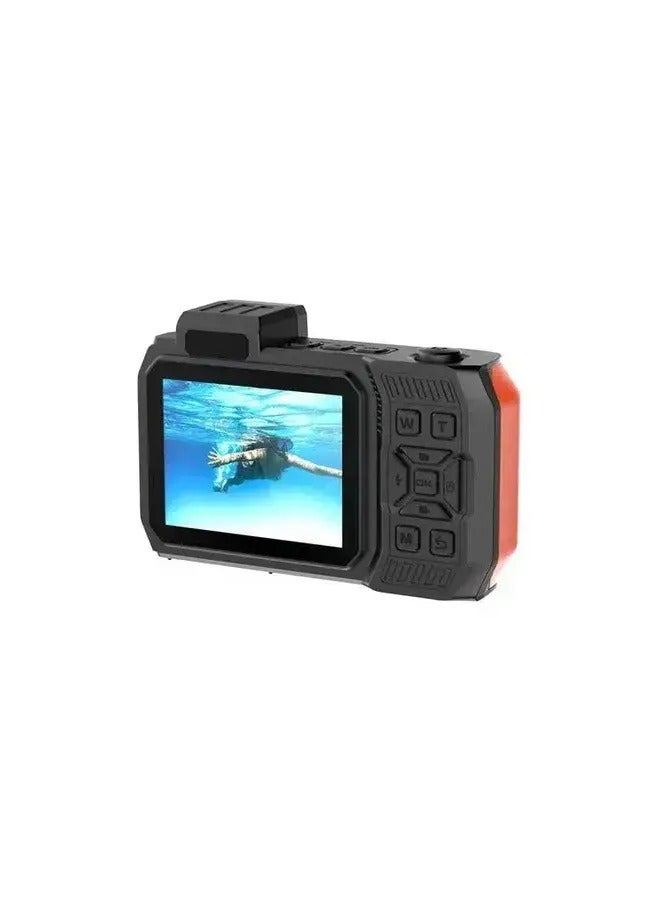 4K Waterproof Digital Camera, 48MP, 18x Zoom, Dual Screen, 20 Beauty Filters, 2500mAh Battery, Black