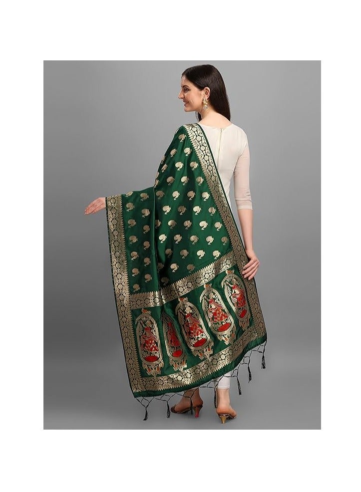 Women's Banarasi Silk Zari Dupatta/Chunni – 1 Meter Width, 2.5 Meter Length