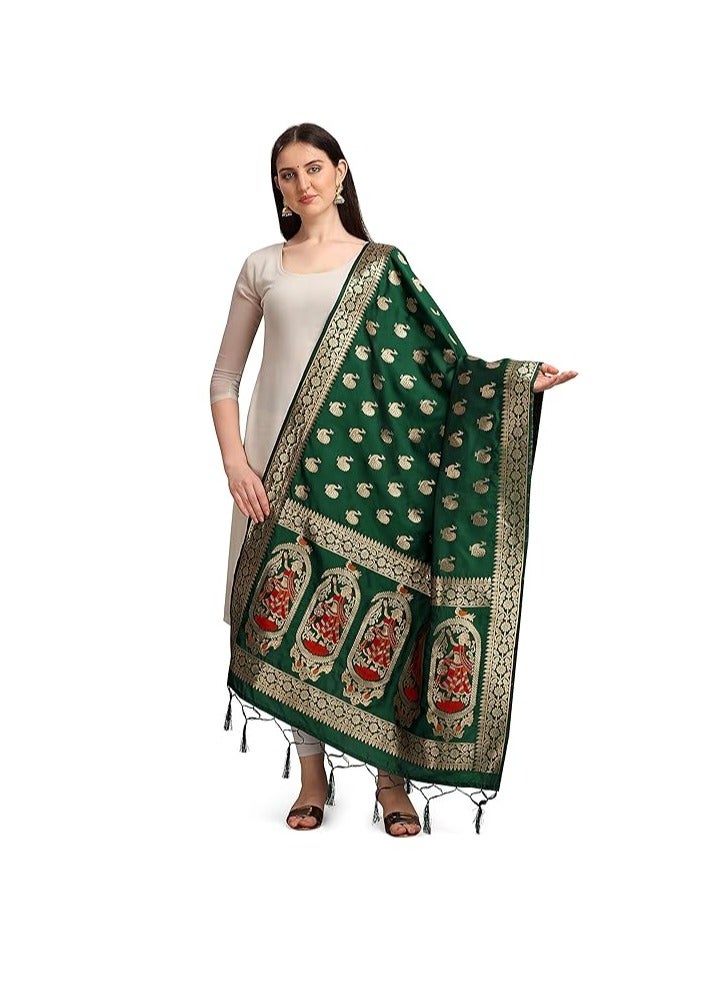 Women's Banarasi Silk Zari Dupatta/Chunni – 1 Meter Width, 2.5 Meter Length