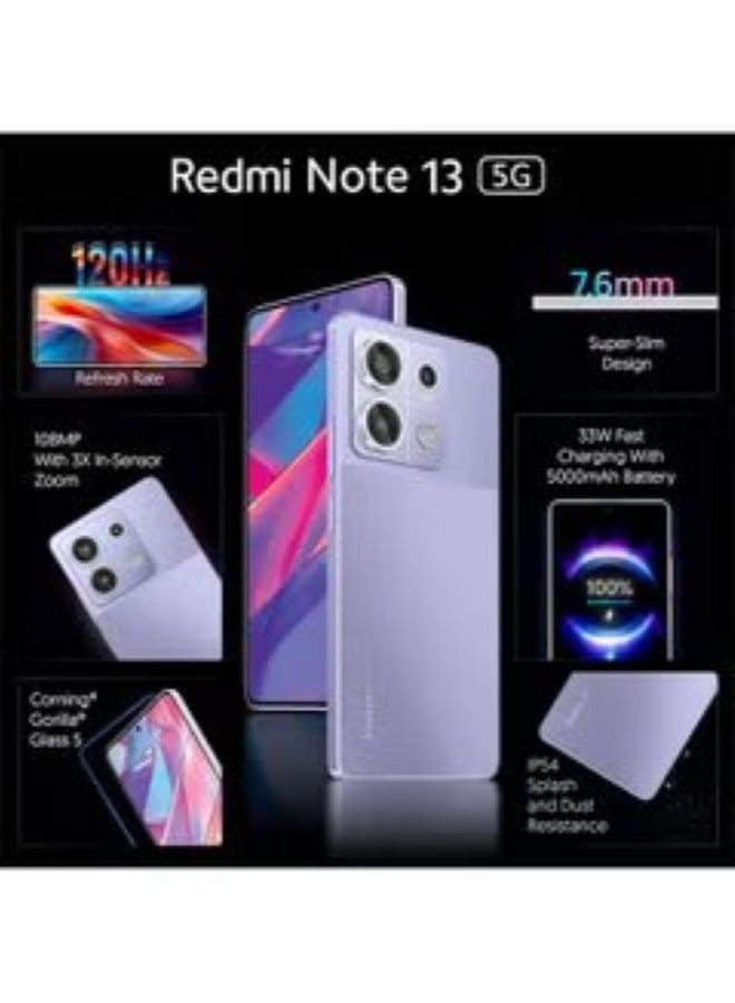 Redmi Note 13 Dual SIM Chromatic Purple 8GB RAM 256GB 5G - Indian Version