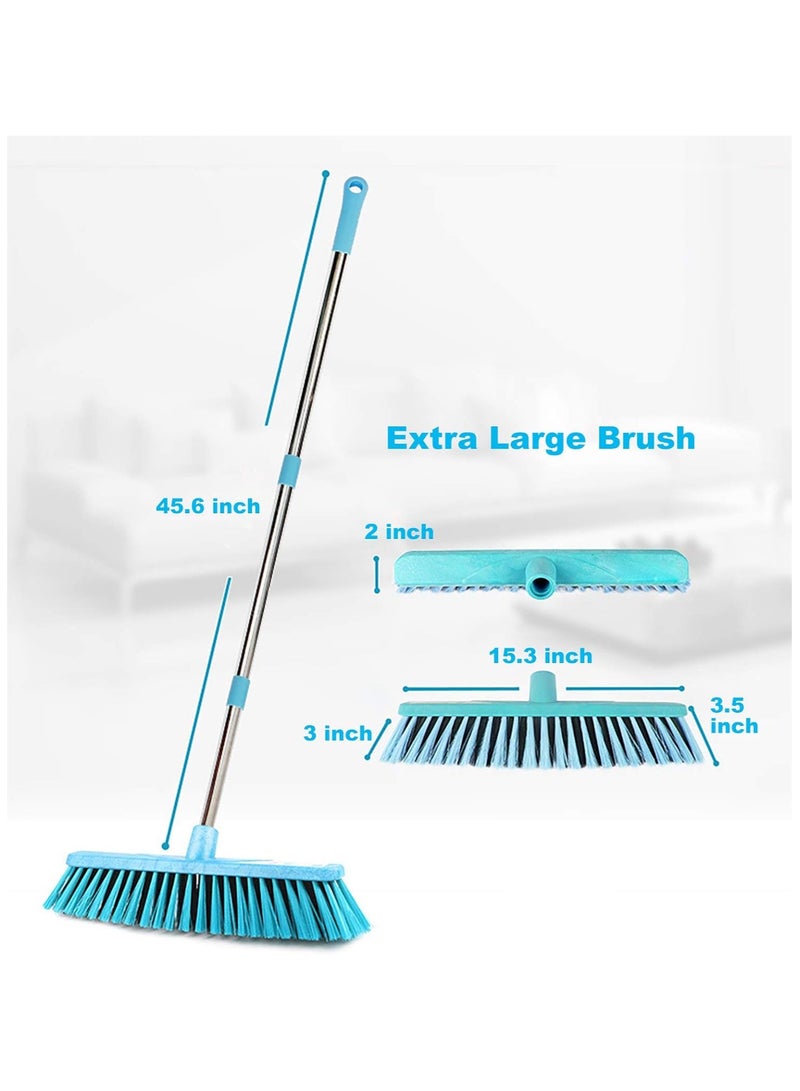 Floor Scrub Brush With Long Handle Heavy Duty Deck Scrubber Boat Scrub Brush Stiff Outdoor